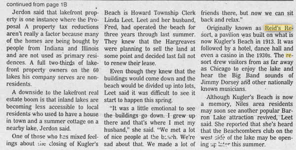 Reids Pavilion (Reids Casino) - 1979 Article On Lots Being Sold